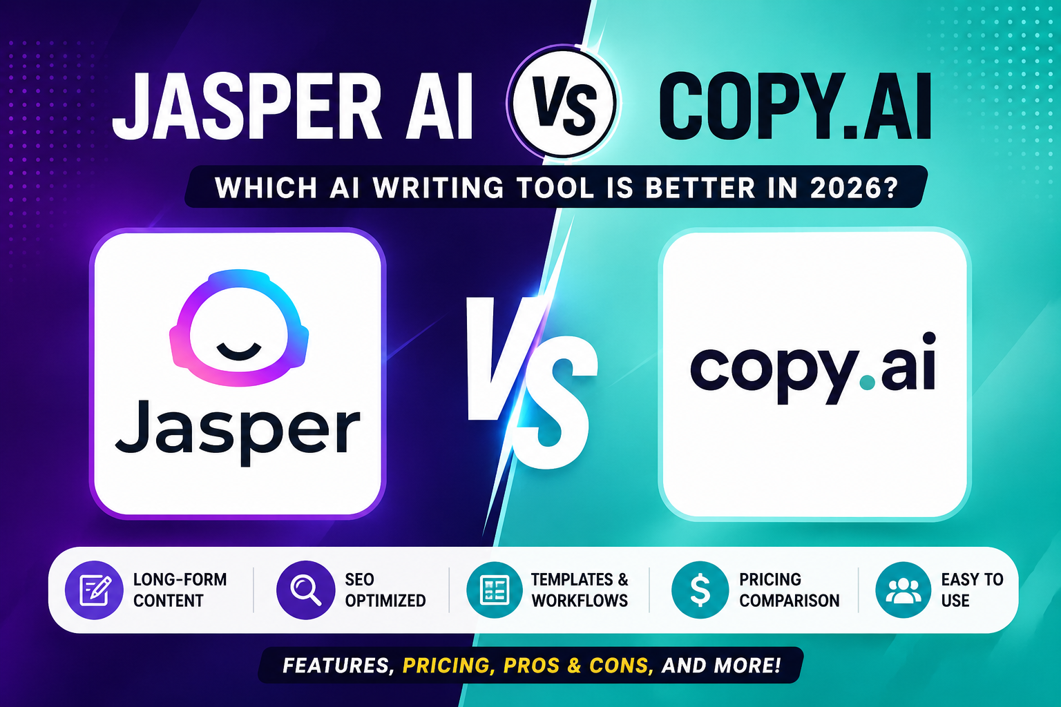 Jasper AI vs Copy.ai: Best AI Writing Tool for Bloggers in 2026