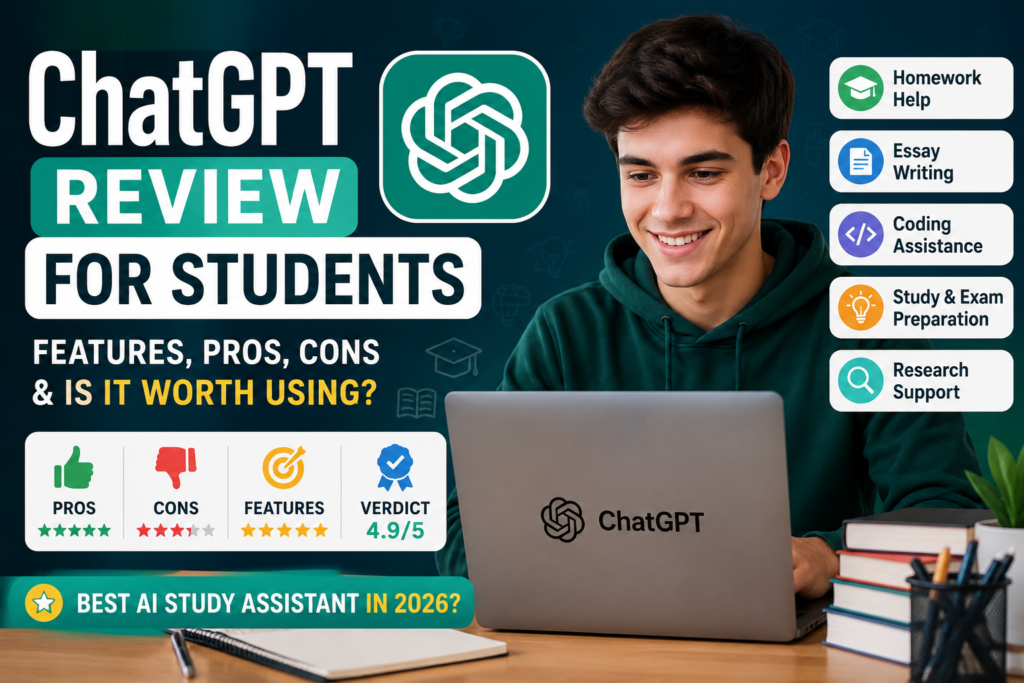ChatGPT Review for Students (2026): Complete & Honest Review – Worth It?