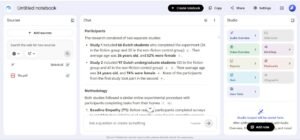 NotebookLM research paper participants and methodology results