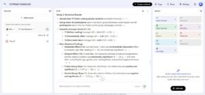 NotebookLM research paper numerical and statistical results